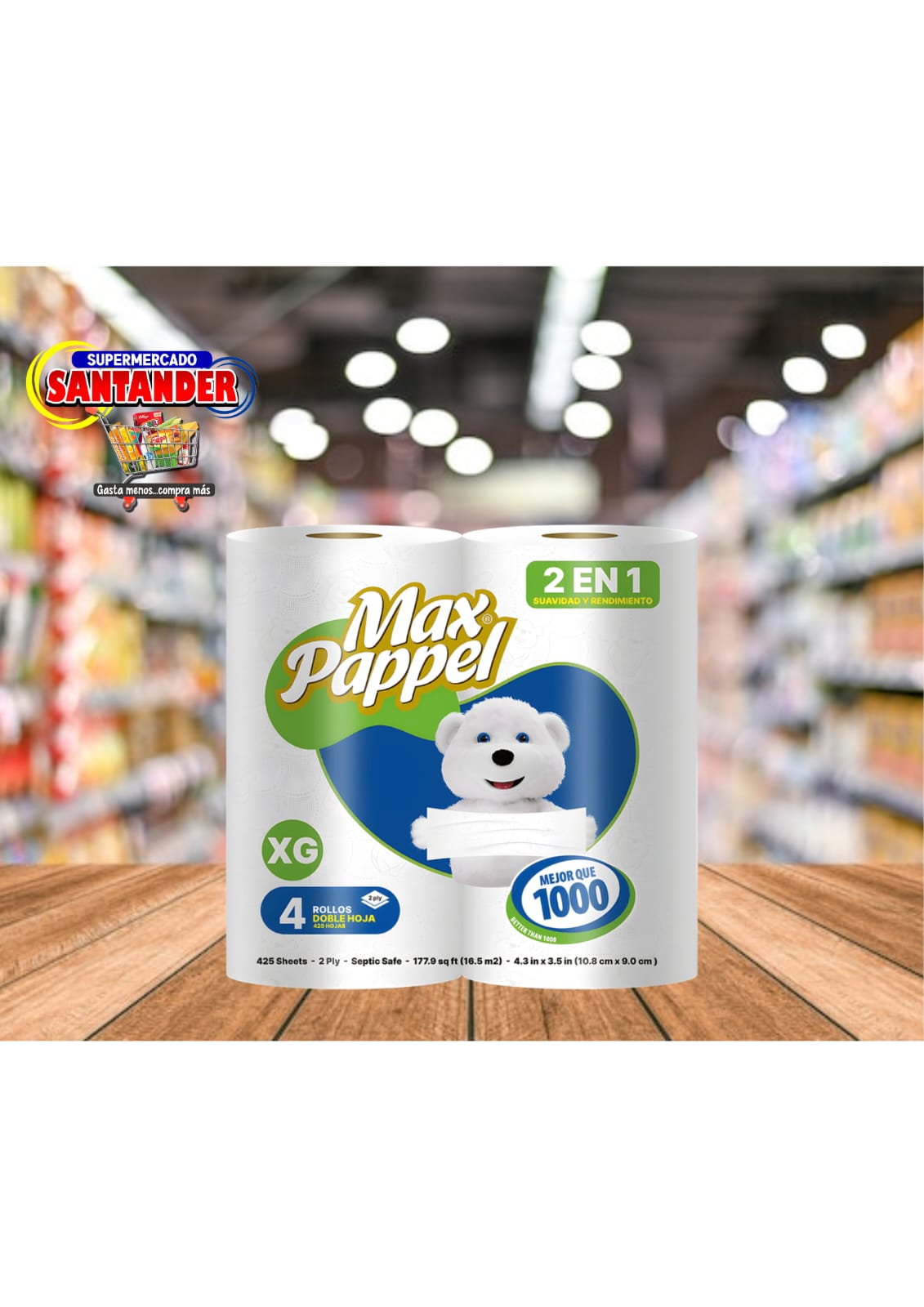 Max papel Mejor que 1000 XG 4 Rollos