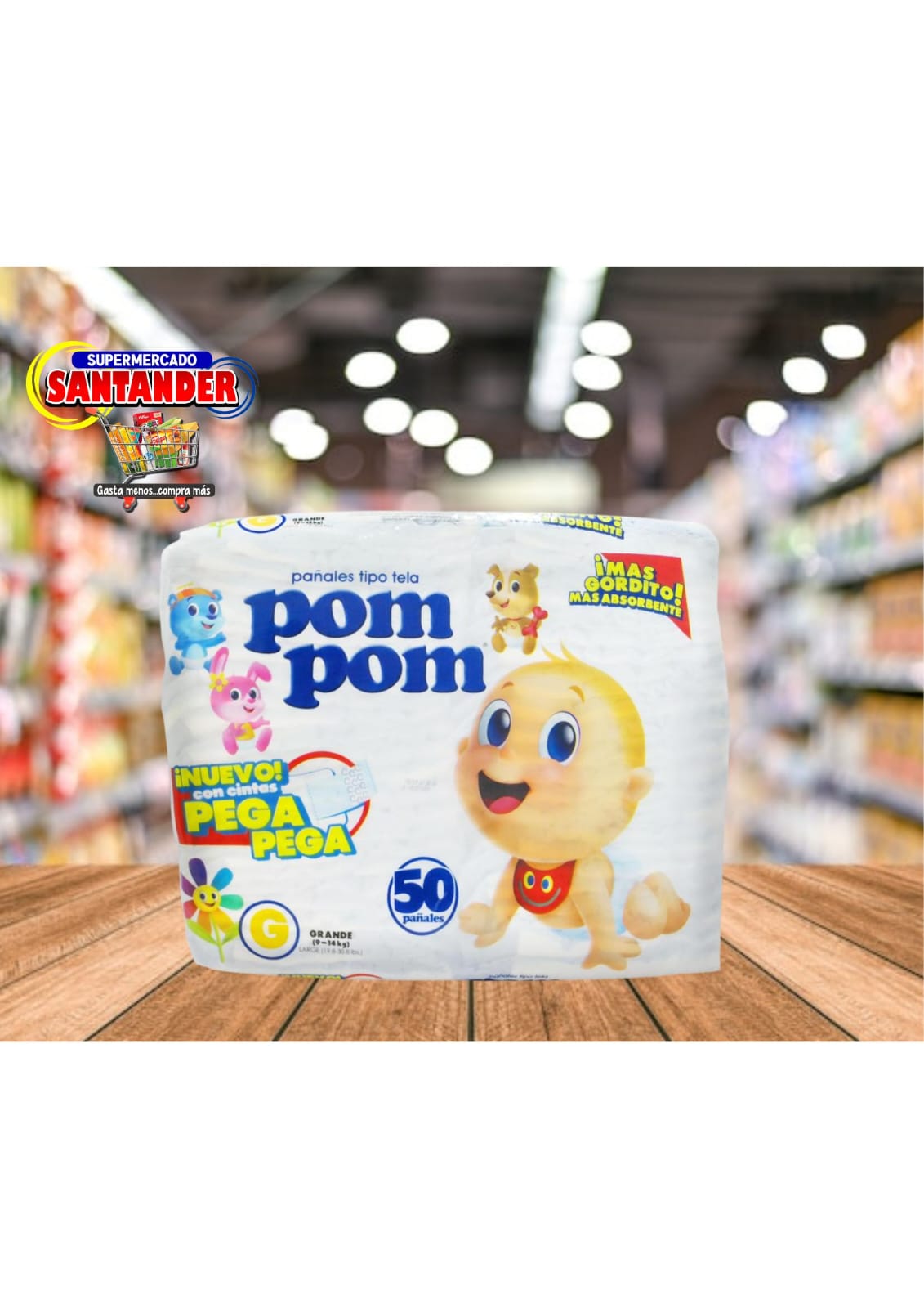 Pañal Pom Pom Blanco G Pack de 50 Unidades