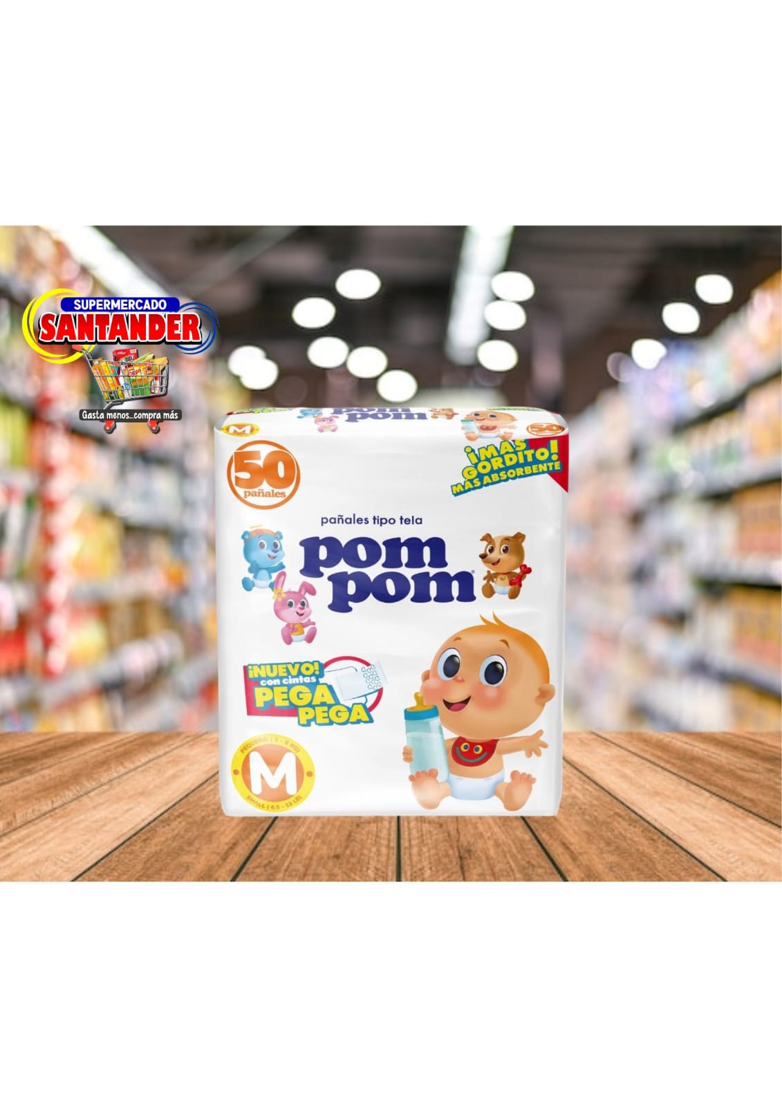 Pañal Pom Pom Blanco M Pack de 50 Unidades
