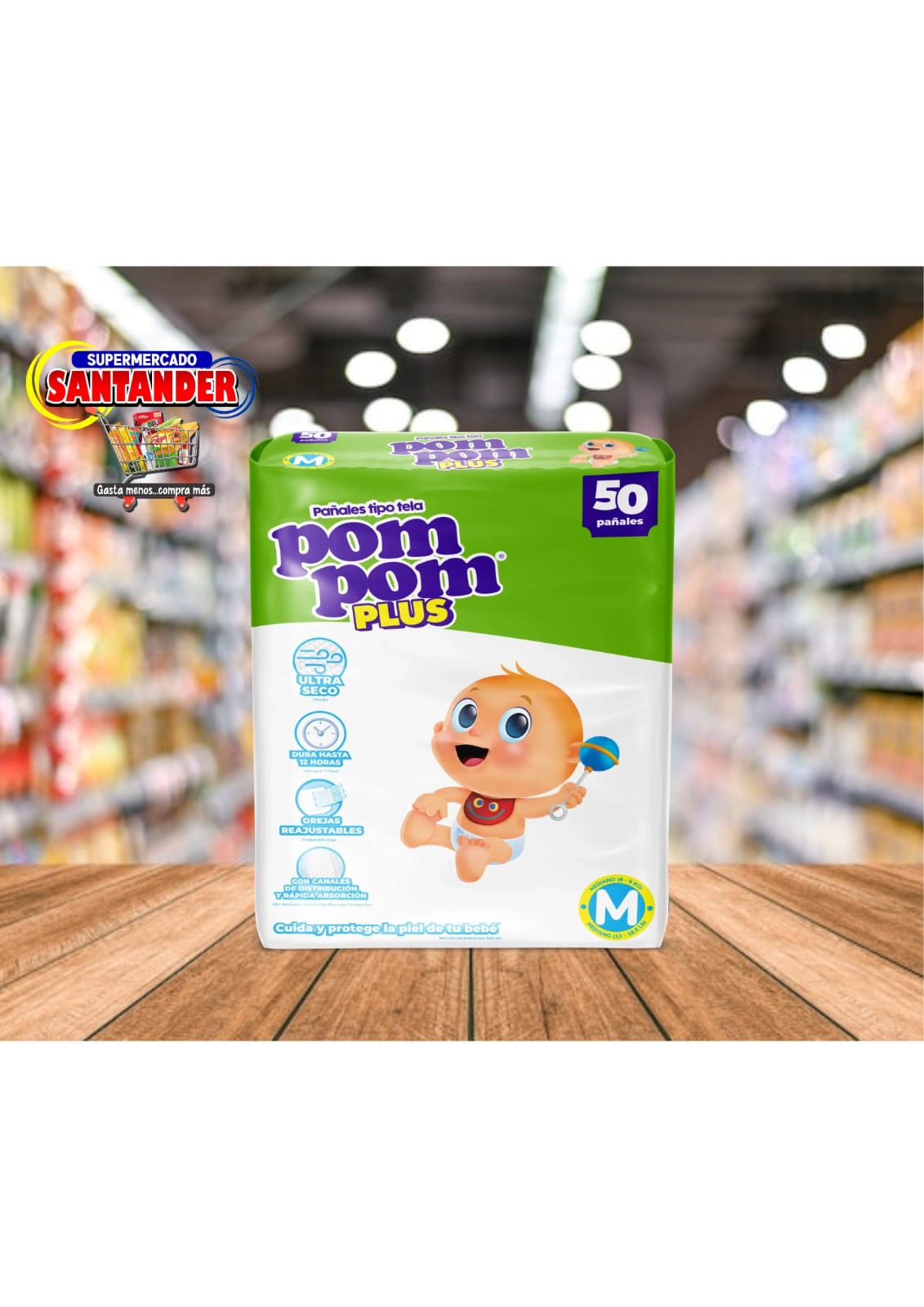Pañal Pom Pom Plus M Pack de 50 Unidades