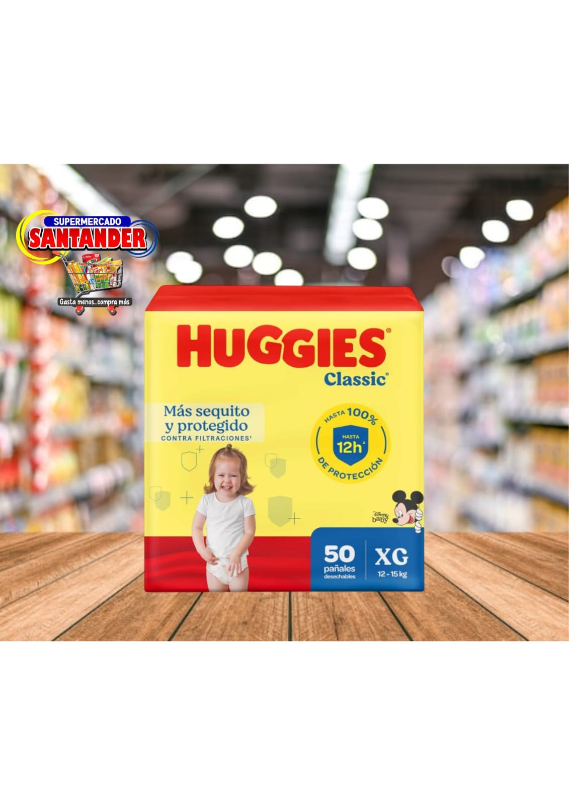 Pañal HUGGIES Classic XG Pack 50 Unidades