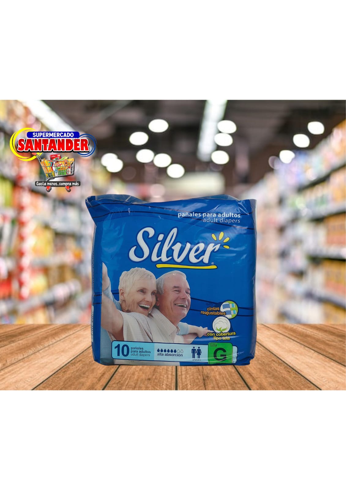 Pañal Silver Para Adulto Talla G de 10 Unidades