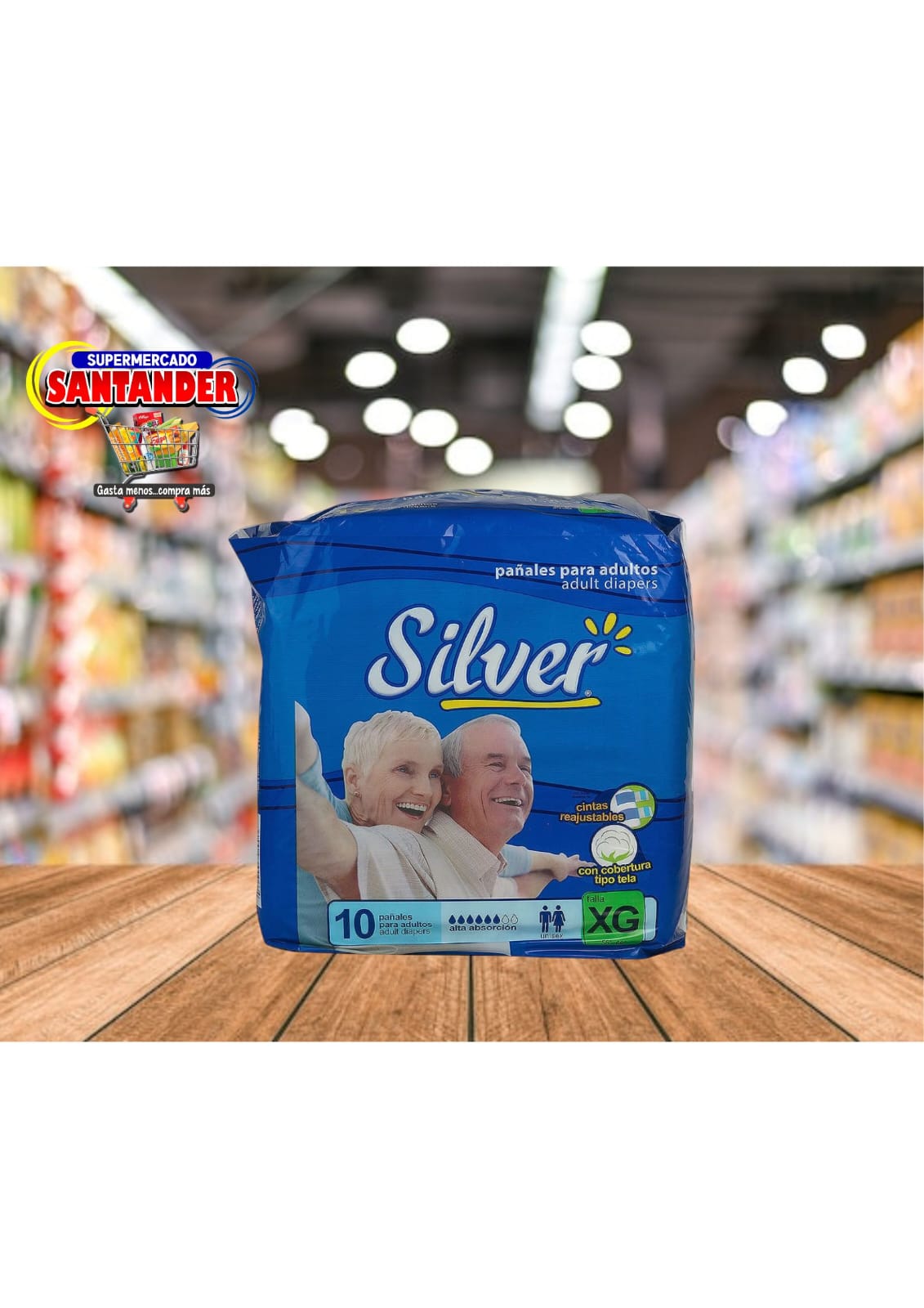 Pañal Silver Para Adulto Talla XG de 10 Unidades