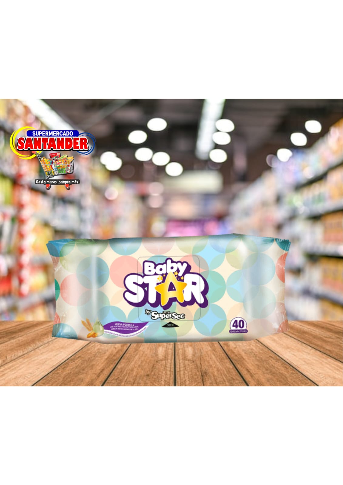  Toalla Humenda Baby Star de 40 Unidades