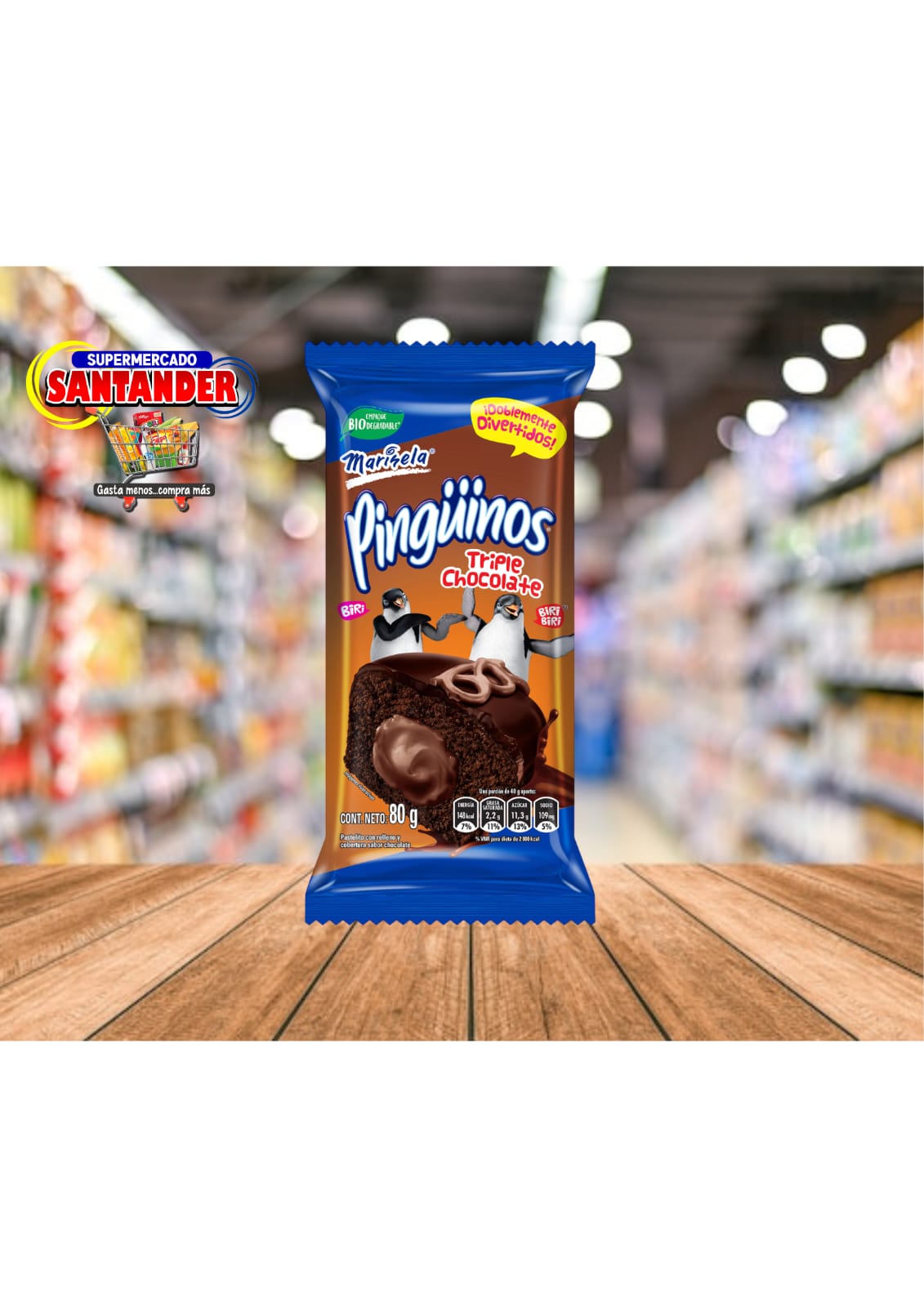 Bimbo Pingüinos Triple Chocolate  80Grs.
