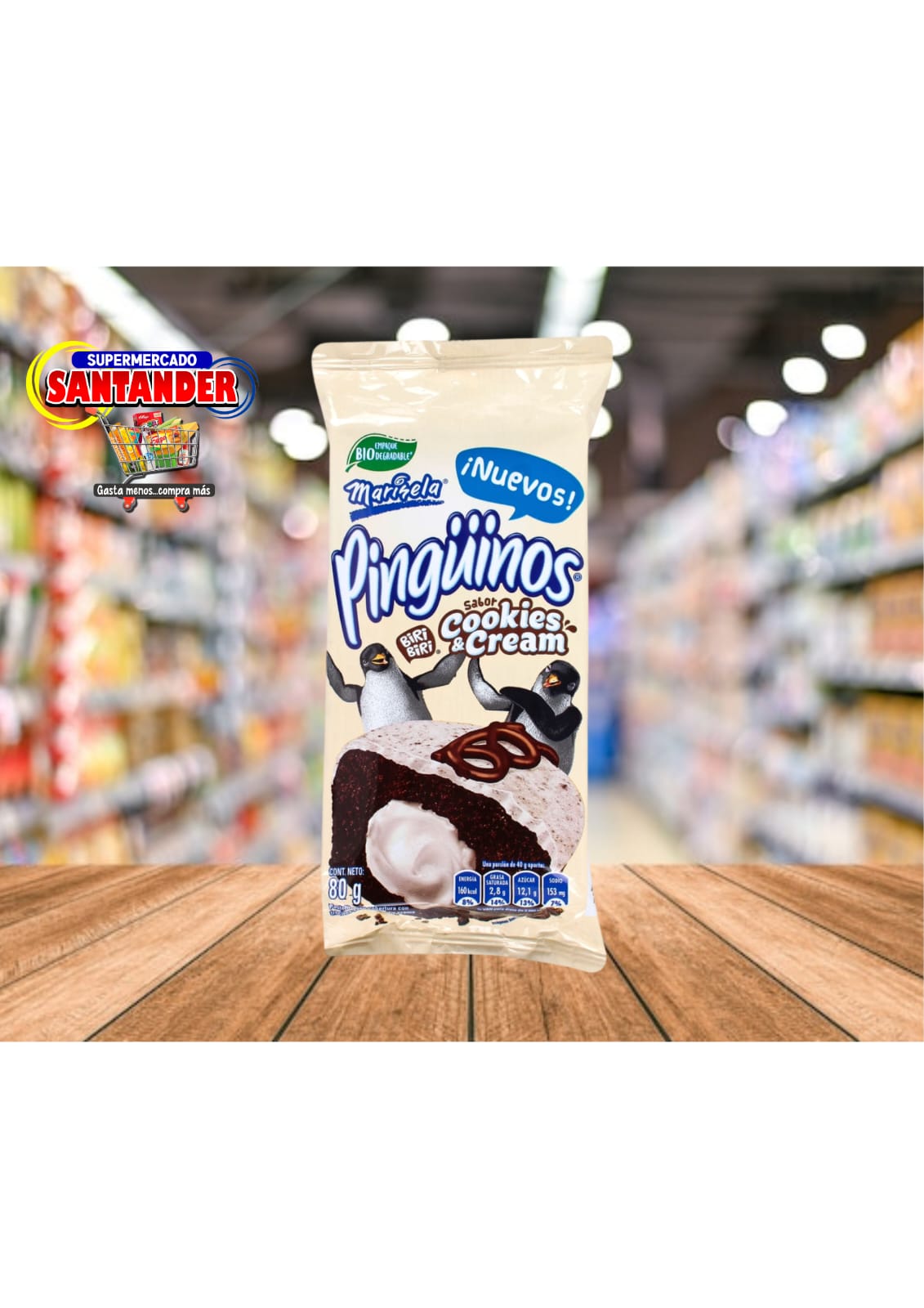 Bimbo Pingüinos Cookis Cream 80Grs.