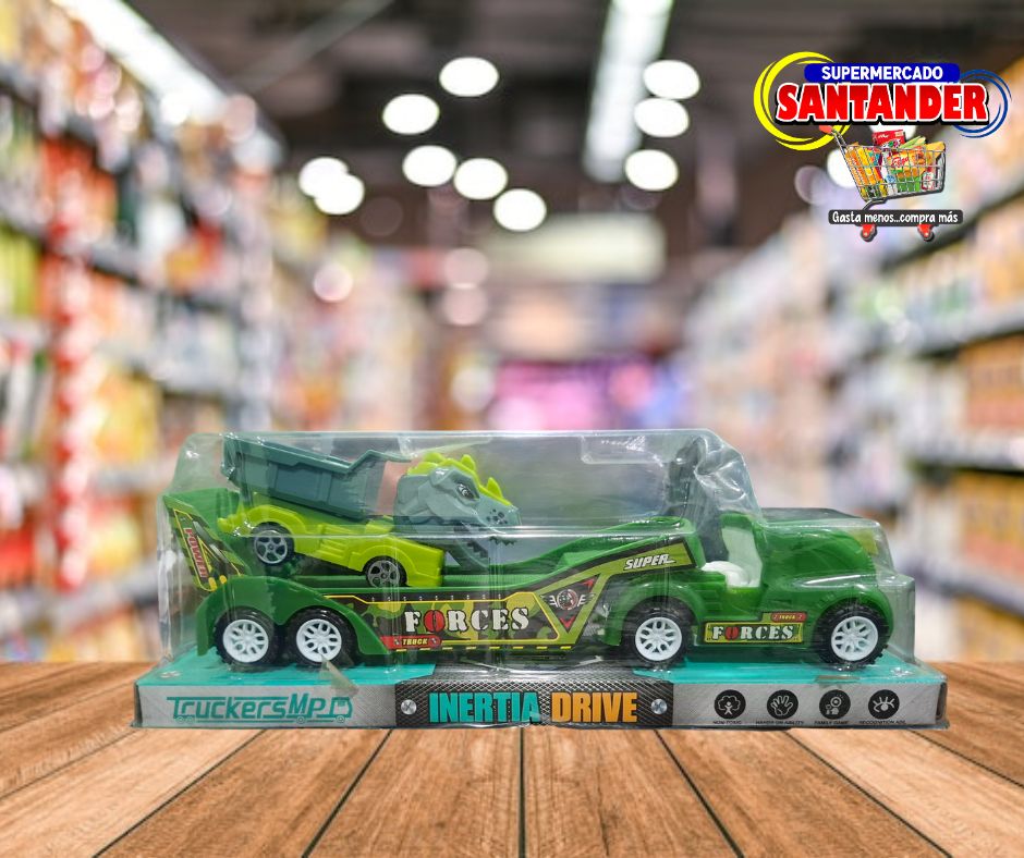 Trailer de Remolque De Dinosaurio Con Camion de Contruccion