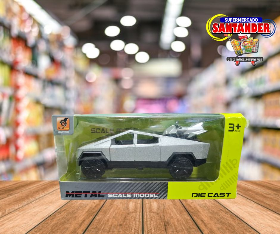 Cybertruck de Metal 1.66 con Motocicleta